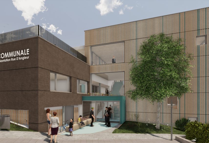 Ecole rue d’Angleur : projet de helium3, bureau d'architecture à Liège