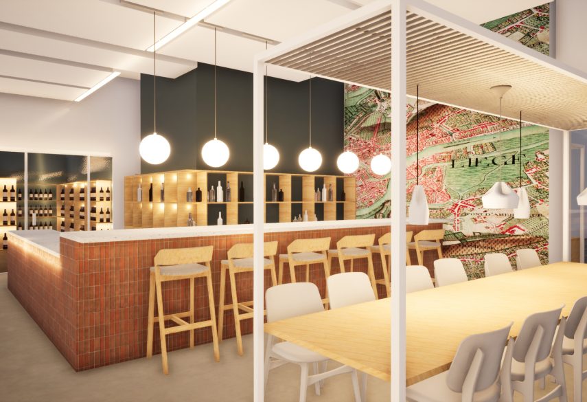 Legiapark restaurant : projet de helium3, bureau d'architecture à Liège